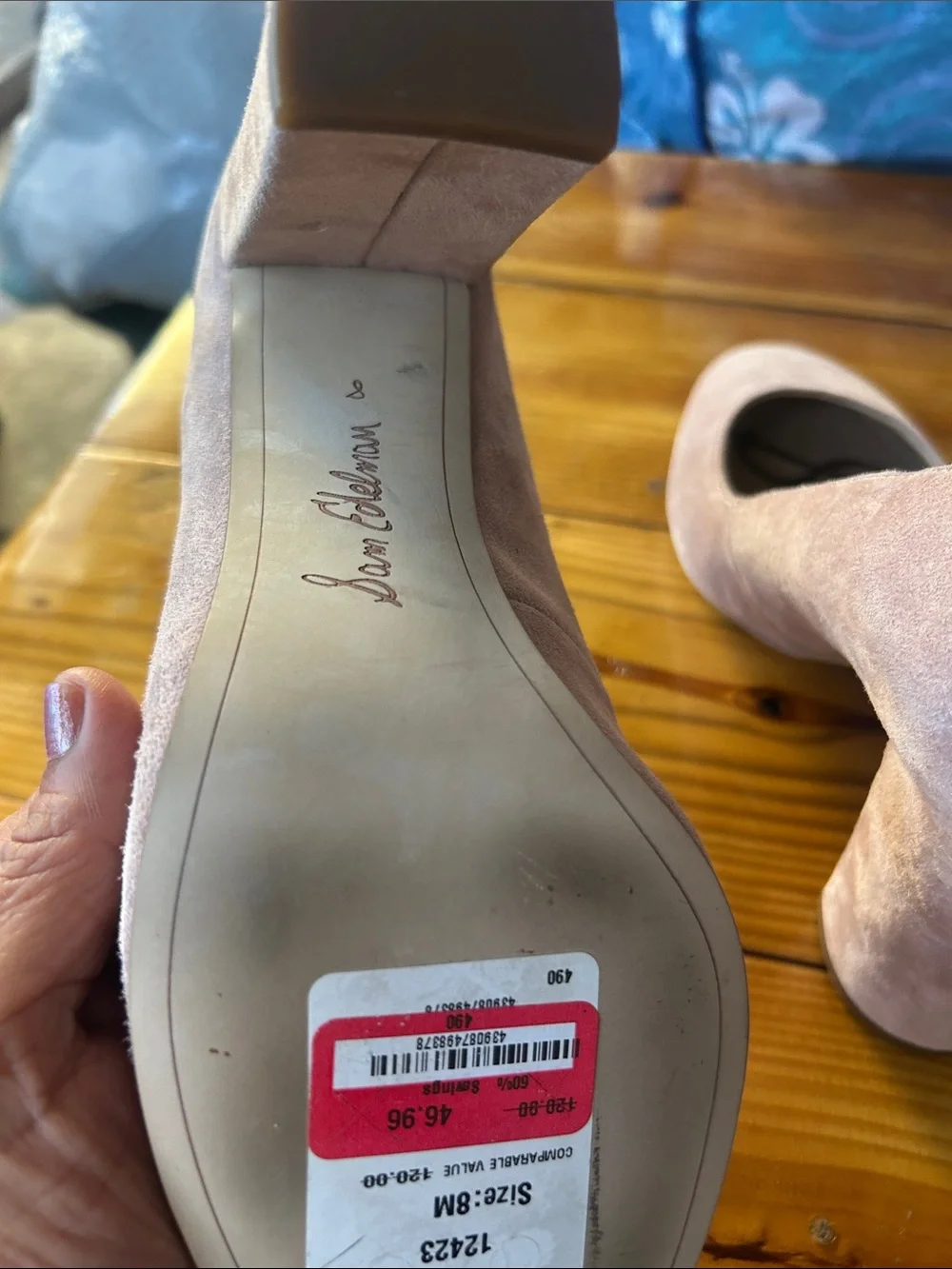 Sam Edelman Lavender Suede Round-Toe Pumps